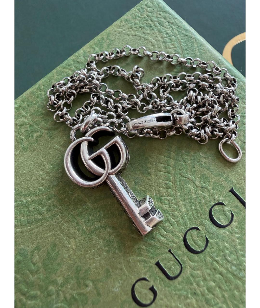 GUCCI Серебряное серебряное колье, фото 4