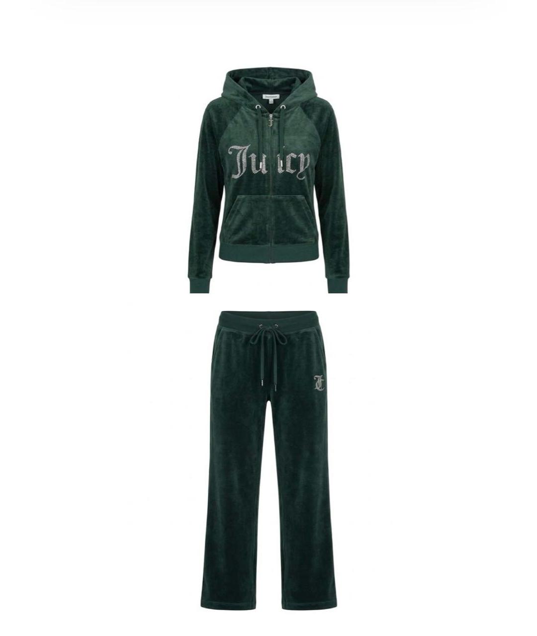 JUICY COUTURE Зеленый велюровый костюм с брюками, фото 1