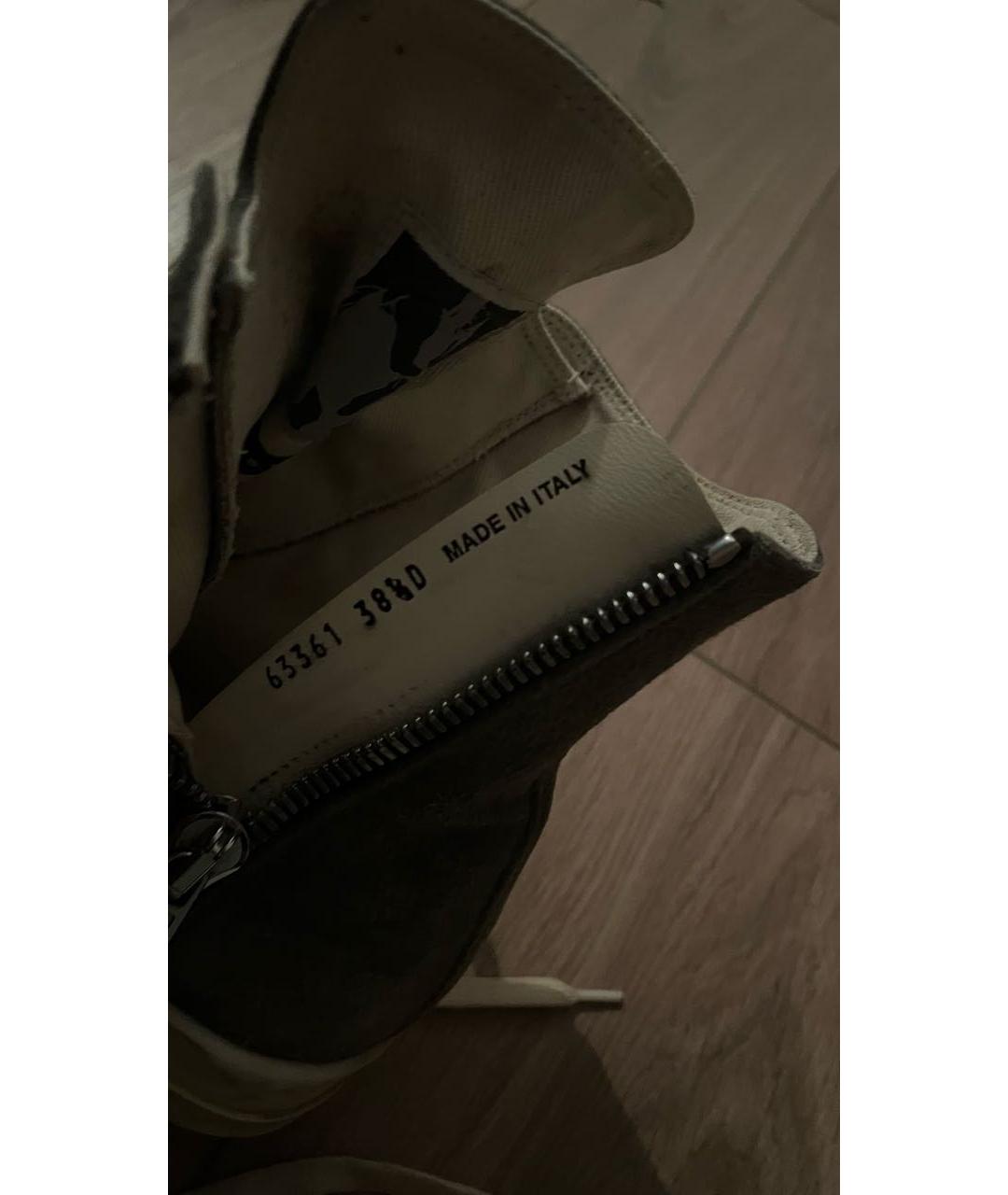 RICK OWENS DRKSHDW Антрацитовые текстильные кеды, фото 4
