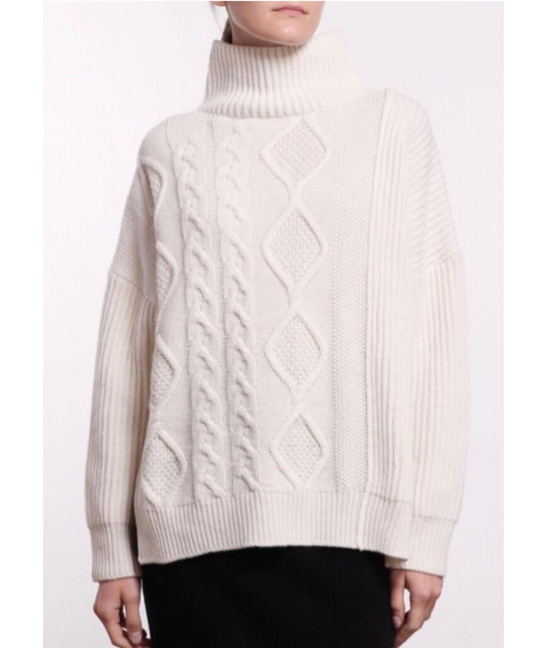 WEEKEND MAX MARA Белый шерстяной джемпер / свитер, фото 2