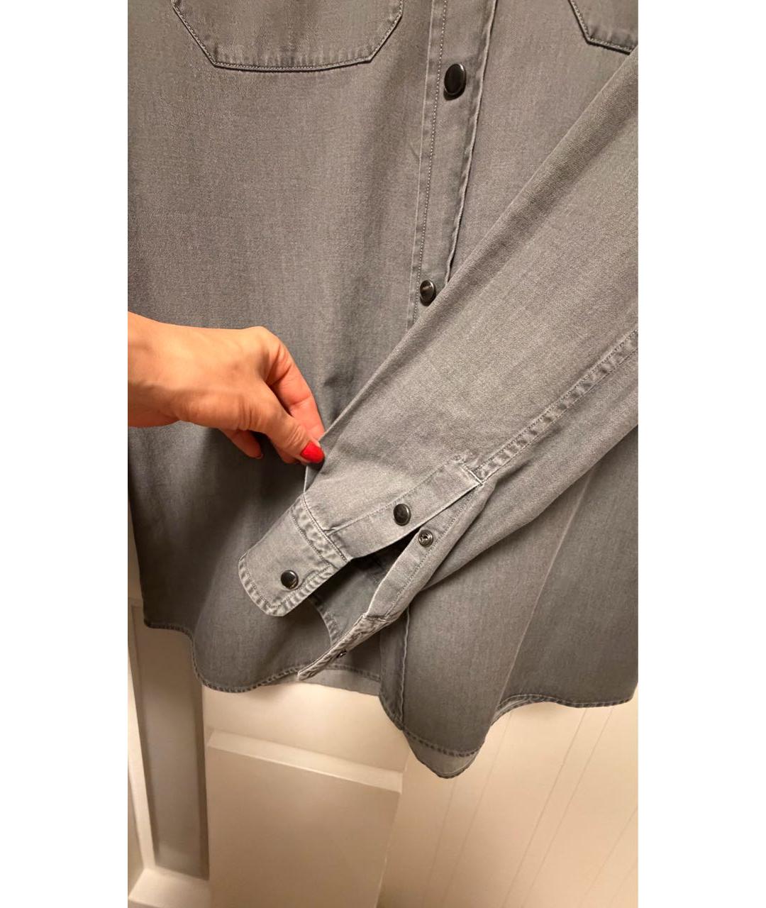 ZEGNA Серая хлопковая кэжуал рубашка, фото 4