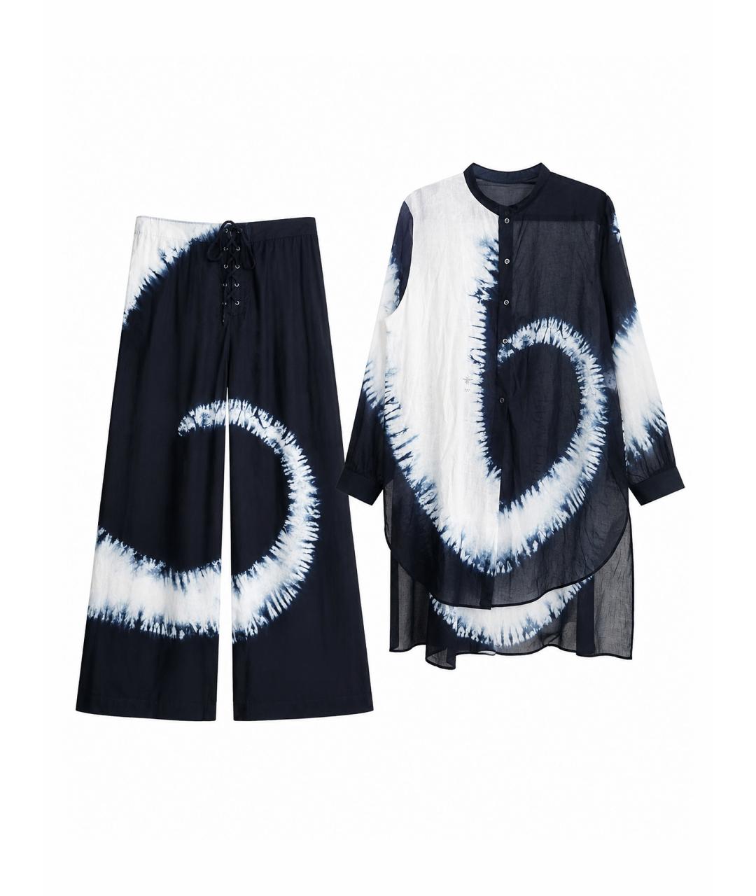 CHRISTIAN DIOR Темно-синий хлопковый костюм с брюками, фото 1