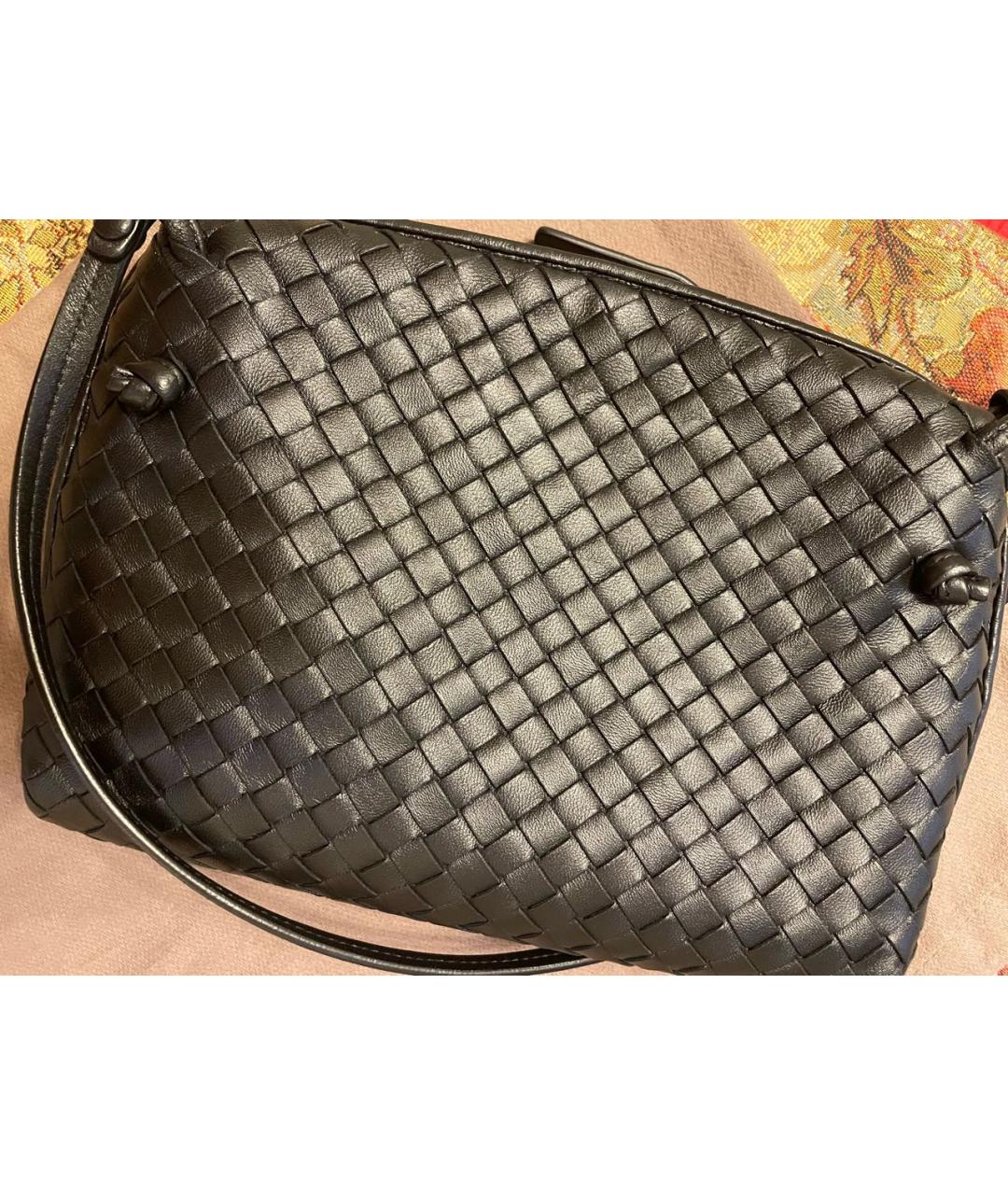 BOTTEGA VENETA Черная кожаная сумка через плечо, фото 2