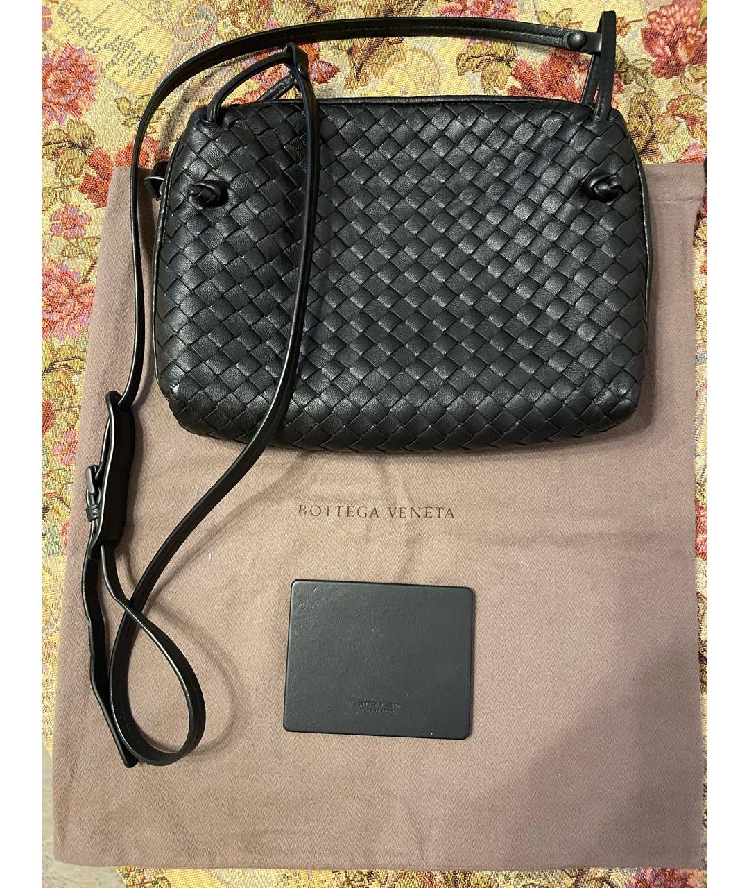 BOTTEGA VENETA Черная кожаная сумка через плечо, фото 8