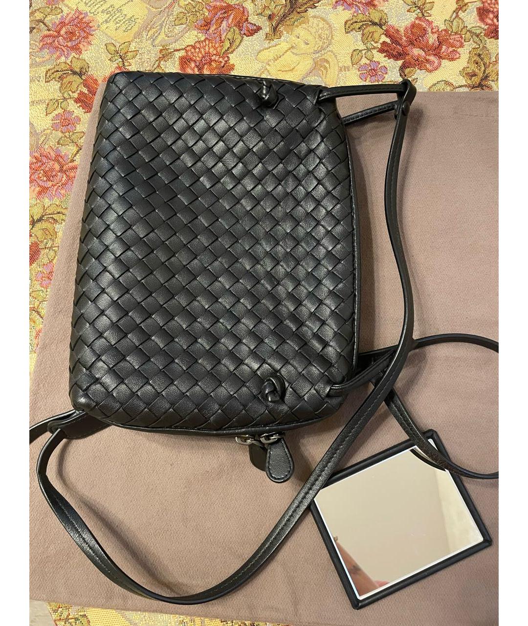 BOTTEGA VENETA Черная кожаная сумка через плечо, фото 3