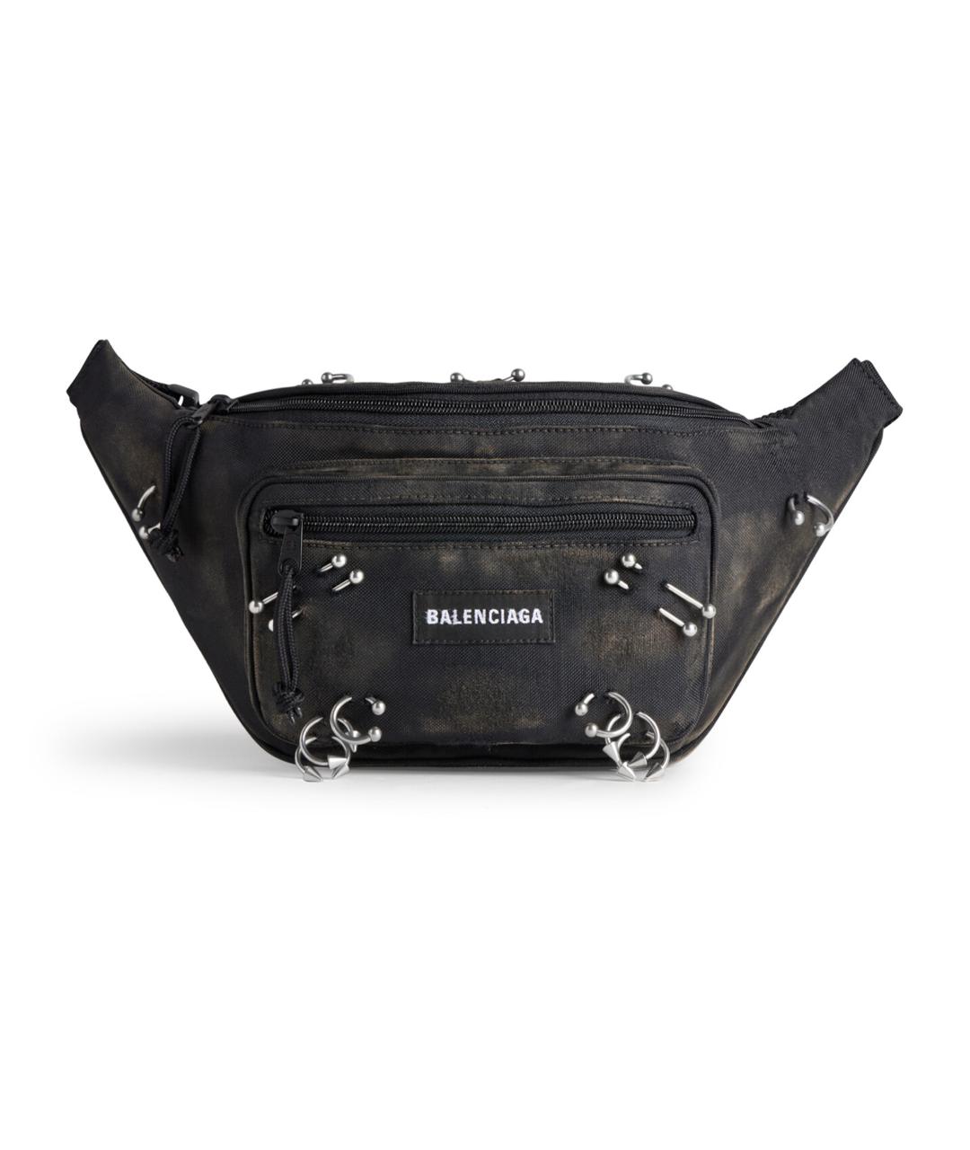 BALENCIAGA Черная тканевая поясная сумка, фото 1