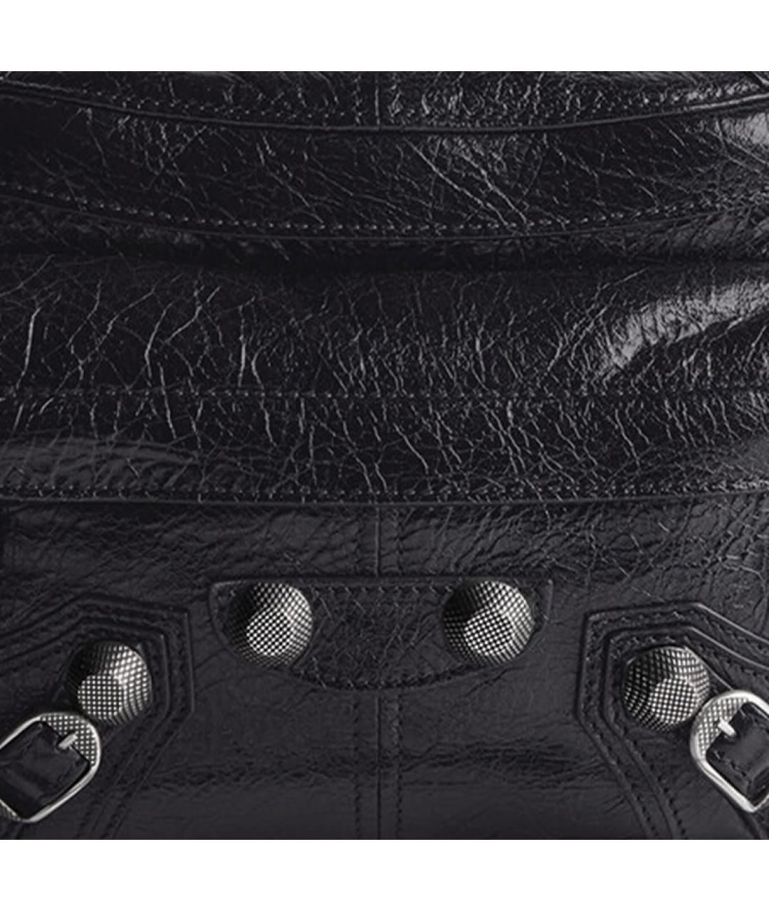 BALENCIAGA Черная кожаная поясная сумка, фото 5