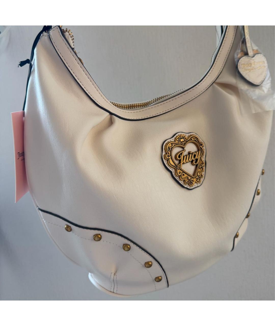 JUICY COUTURE Белая сумка через плечо из искусственной кожи, фото 2
