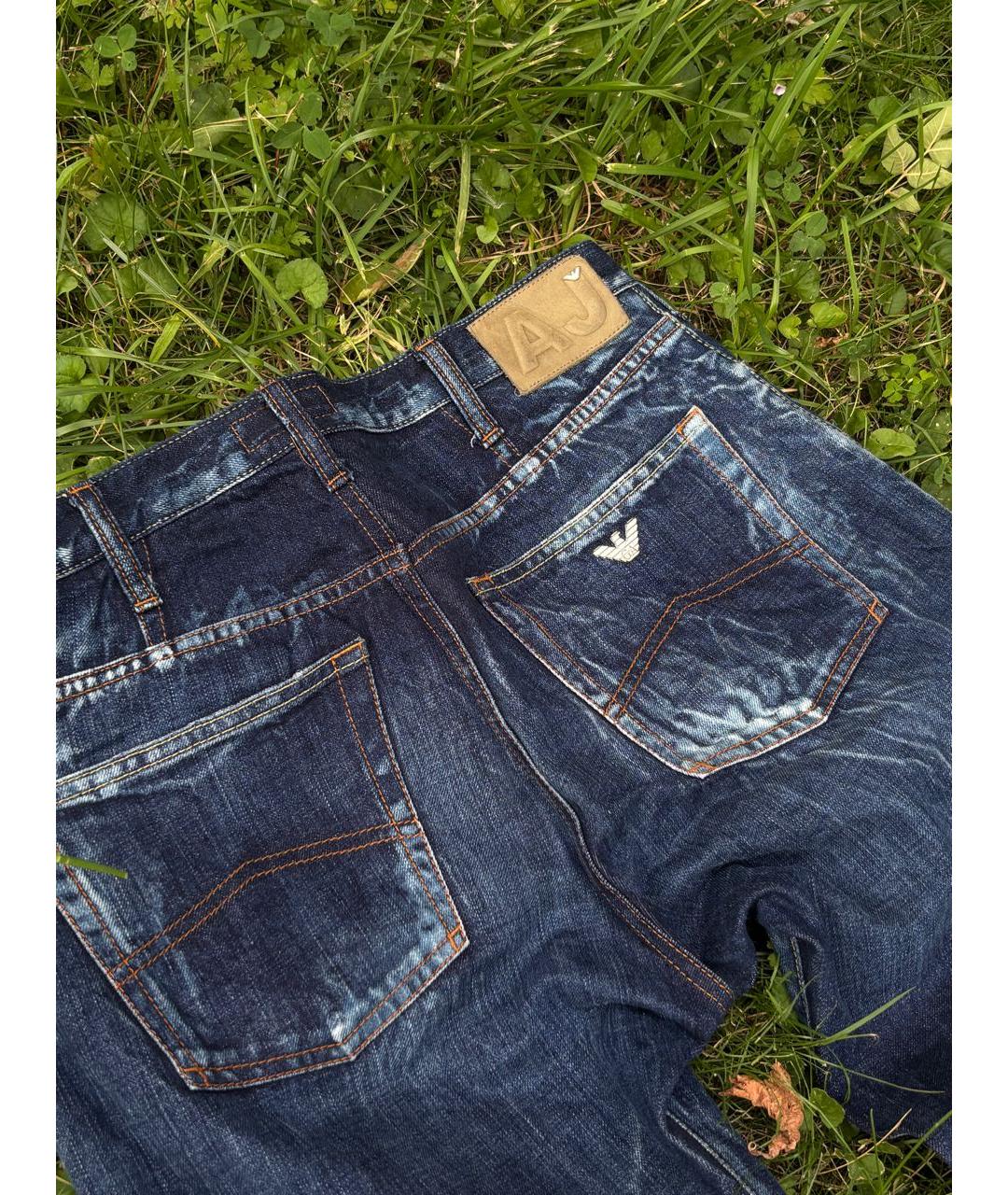 ARMANI JEANS Темно-синие прямые джинсы, фото 4