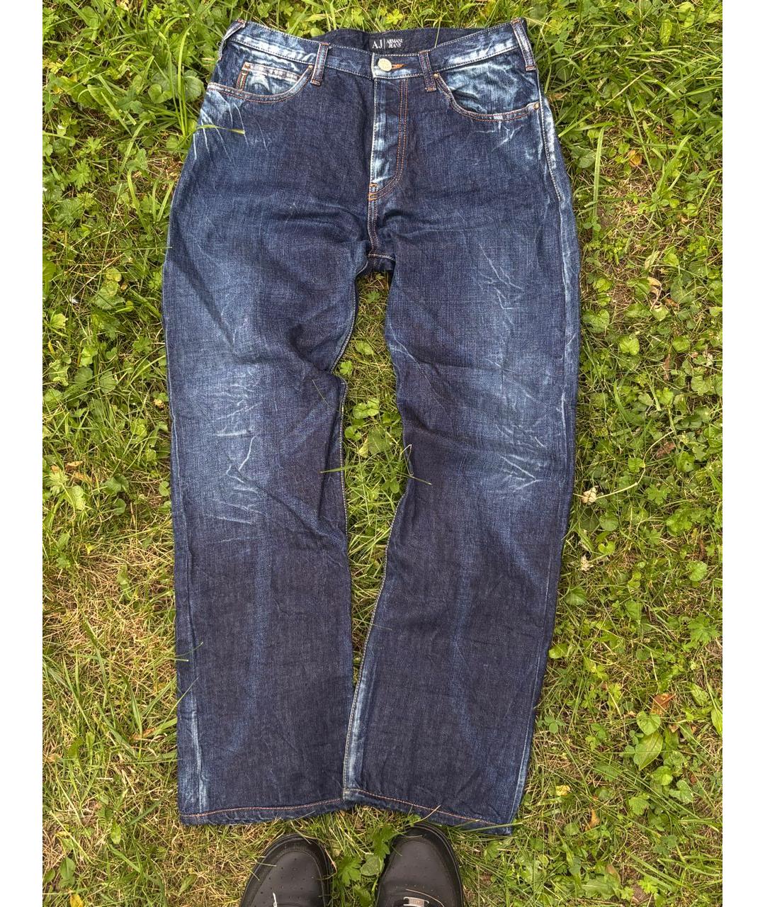 ARMANI JEANS Темно-синие прямые джинсы, фото 5