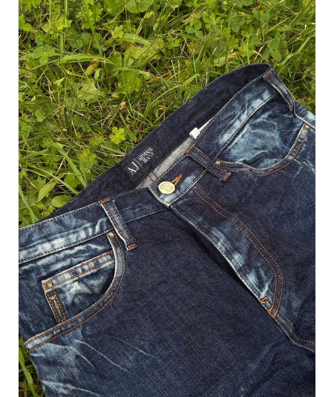ARMANI JEANS Темно-синие прямые джинсы, фото 3