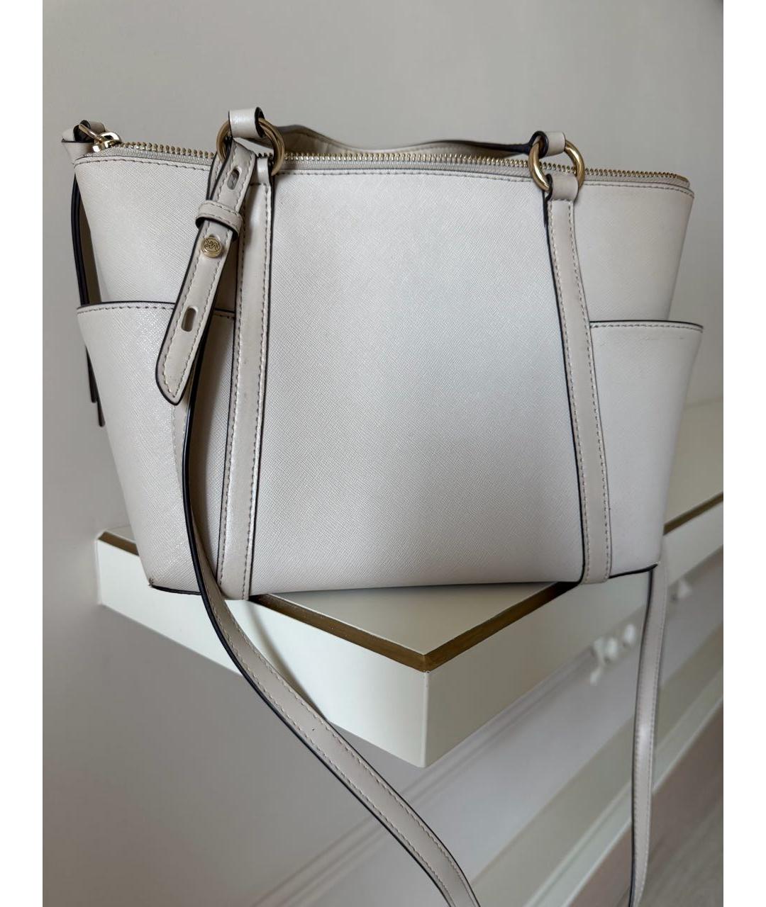 MICHAEL KORS Бежевая сумка тоут из канвы, фото 3