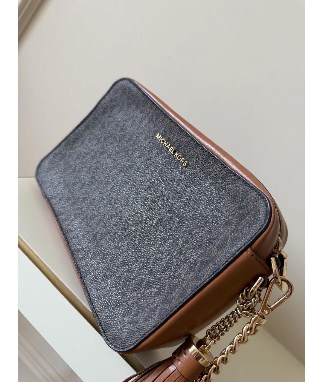 MICHAEL KORS Коричневая сумка через плечо из канвы, фото 2
