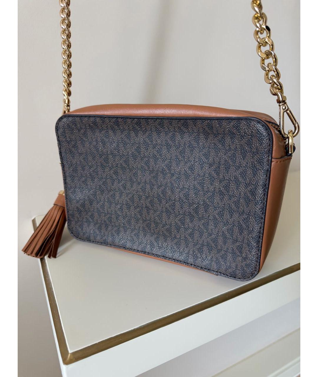 MICHAEL KORS Коричневая сумка через плечо из канвы, фото 3