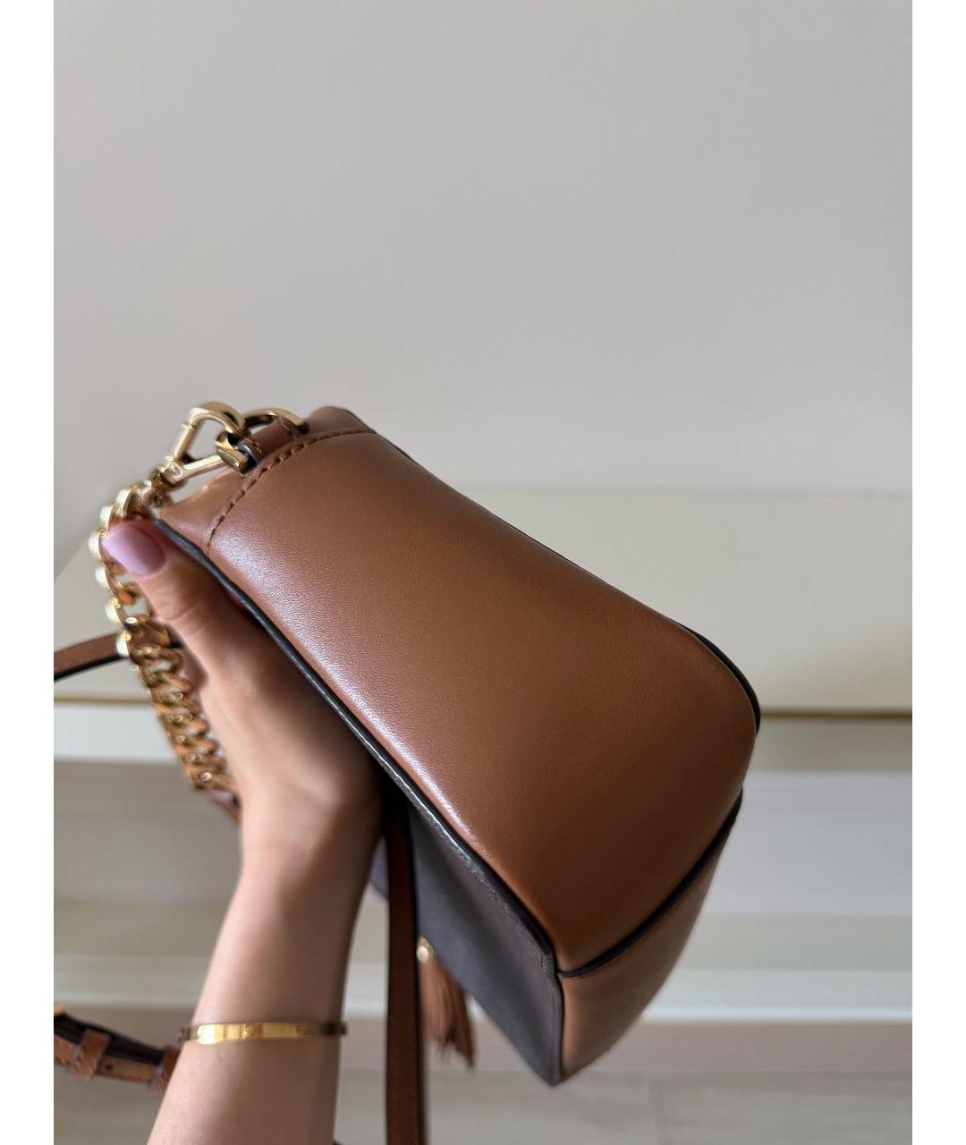 MICHAEL KORS Коричневая сумка через плечо из канвы, фото 6