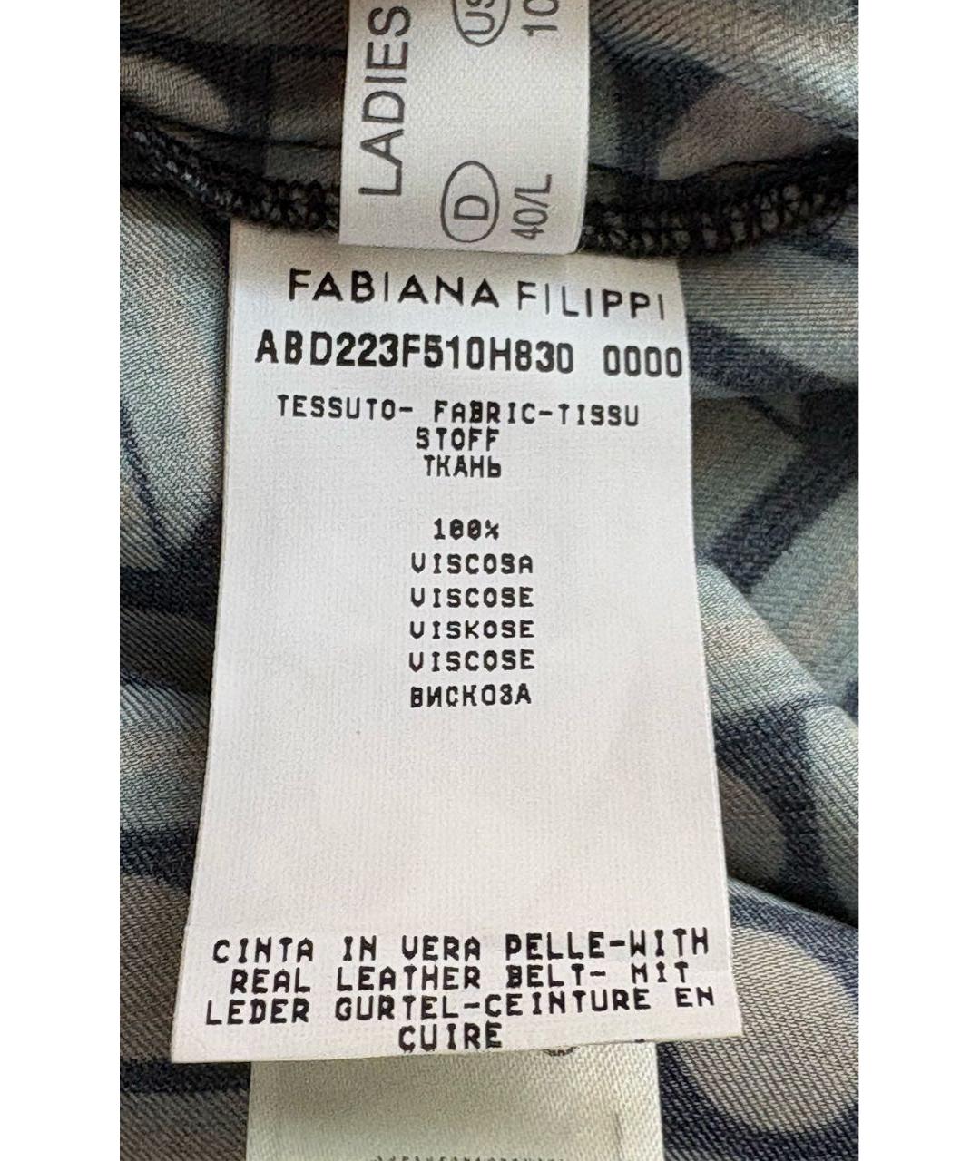 FABIANA FILIPPI Темно-синее вискозное повседневное платье, фото 4