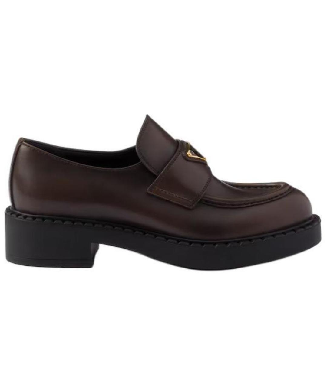 PRADA Коричневые кожаные лоферы, фото 1
