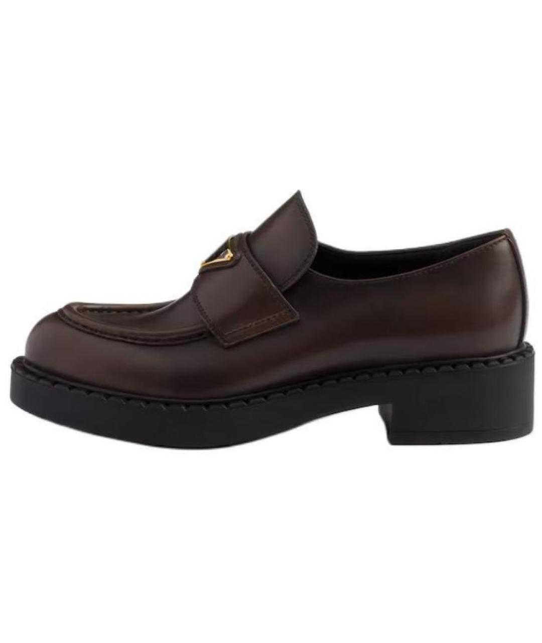 PRADA Коричневые кожаные лоферы, фото 2