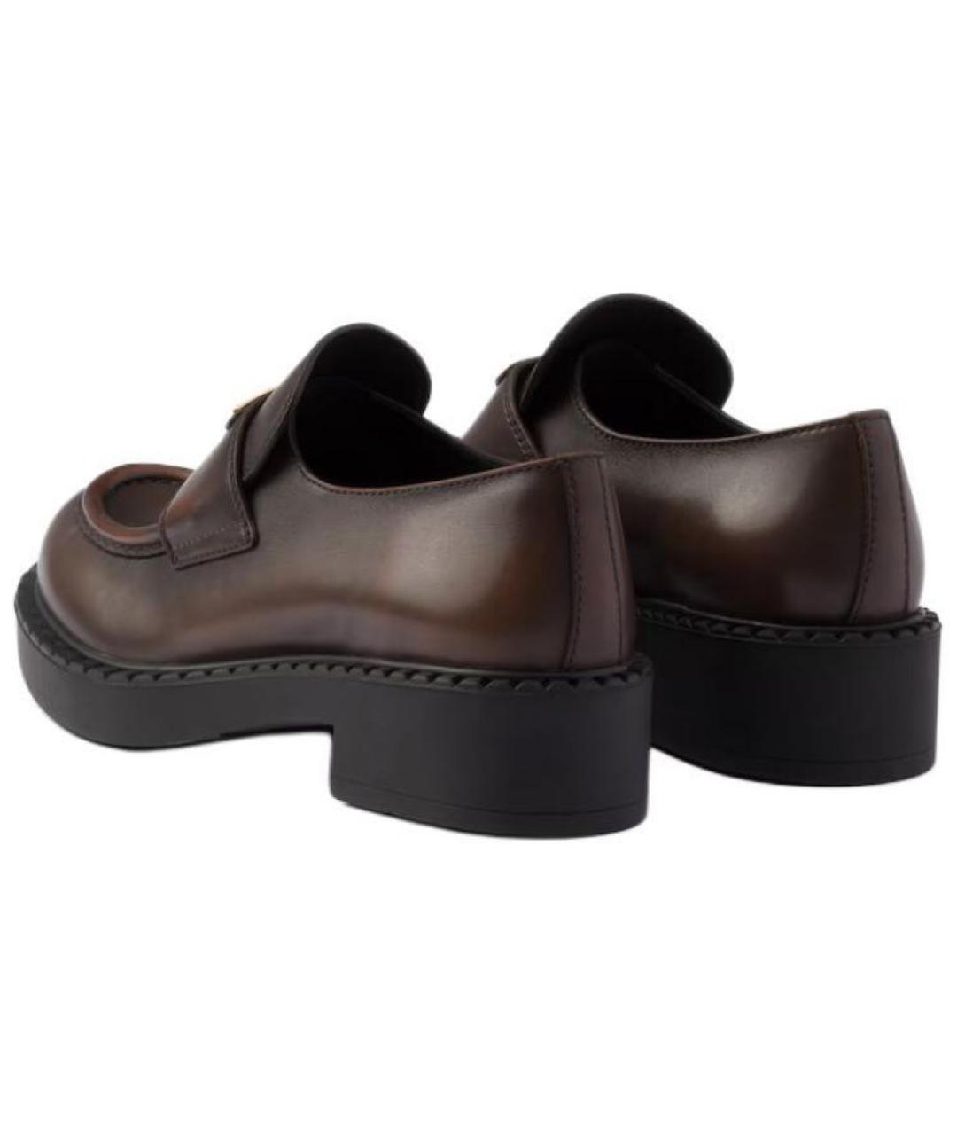 PRADA Коричневые кожаные лоферы, фото 4