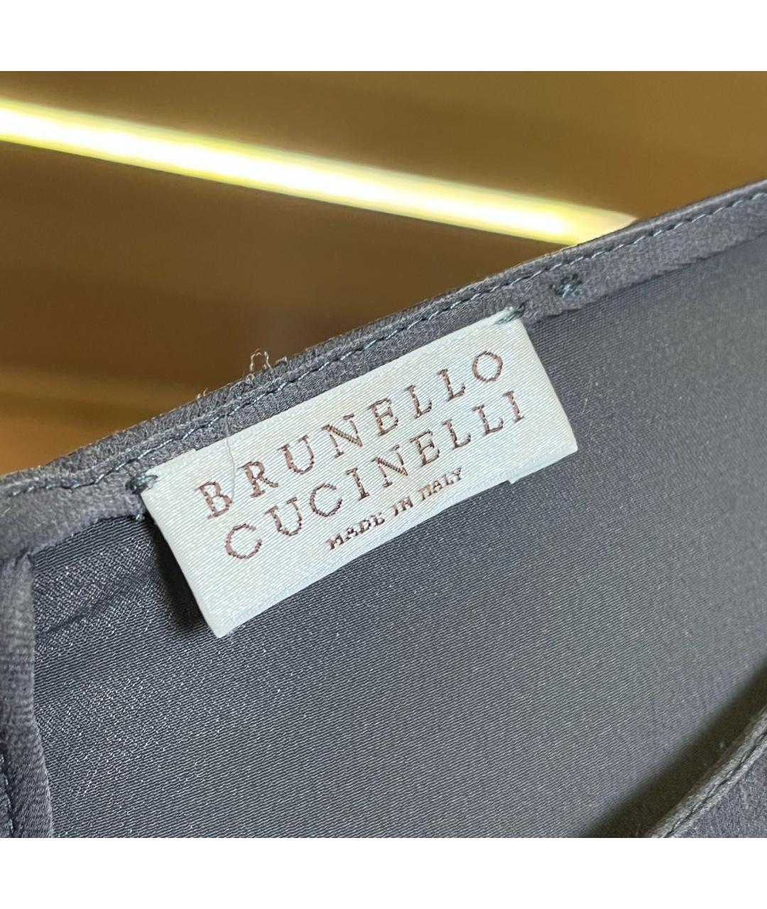 BRUNELLO CUCINELLI Черное шелковое вечернее платье, фото 5