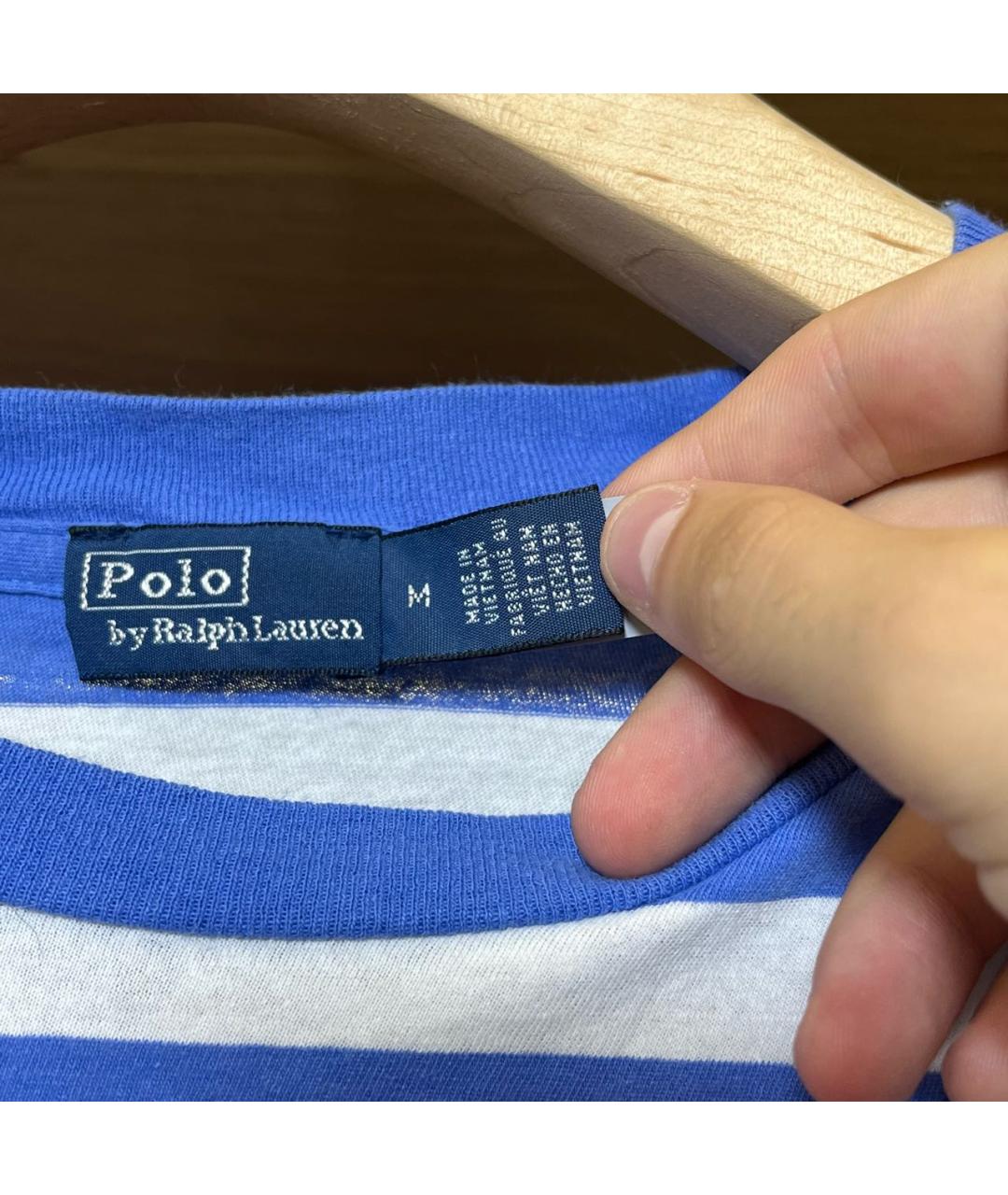 POLO RALPH LAUREN Синяя хлопковая футболка, фото 3