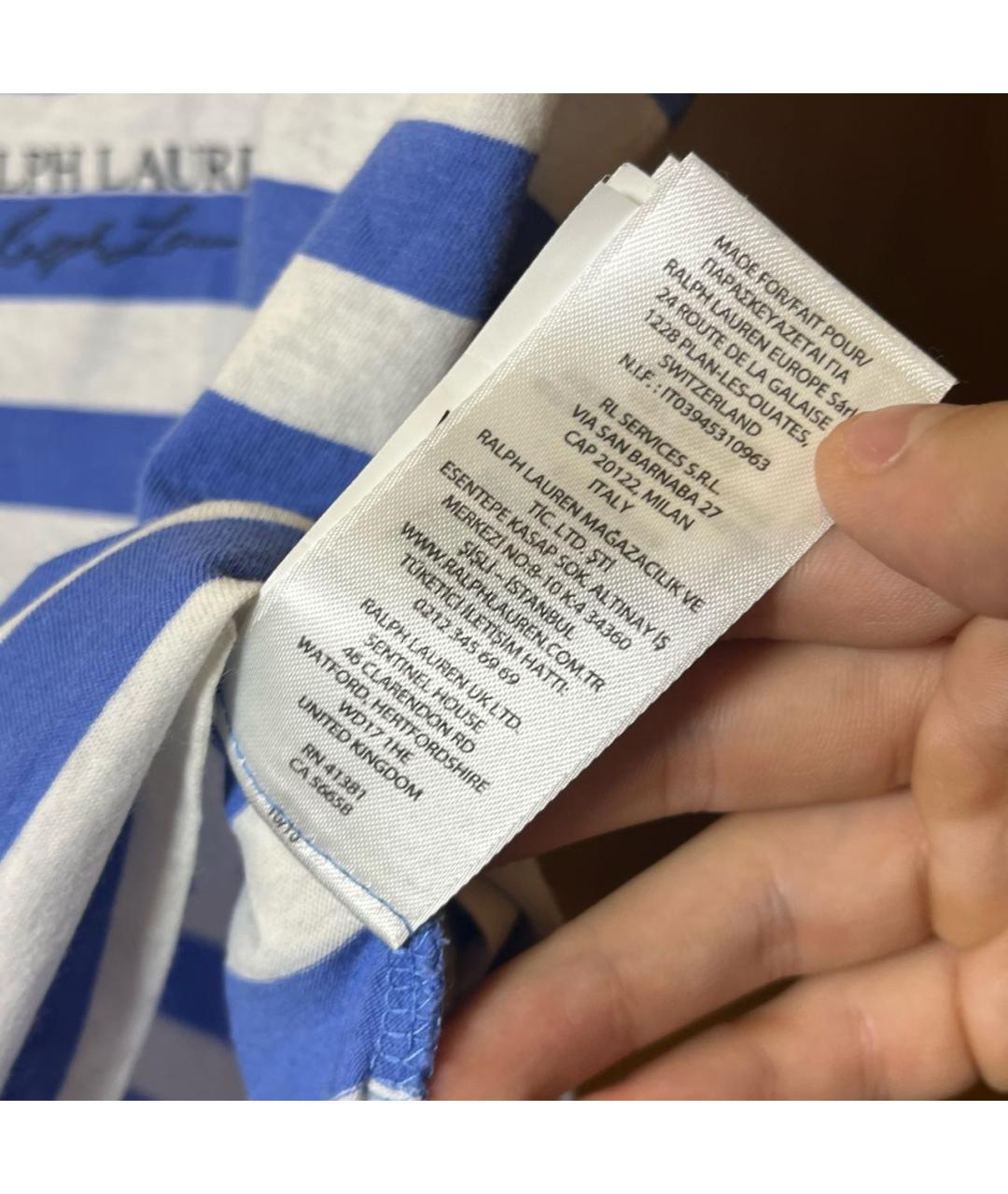 POLO RALPH LAUREN Синяя хлопковая футболка, фото 6