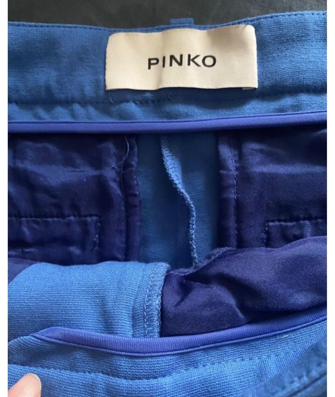 PINKO Синие вискозные брюки узкие, фото 3