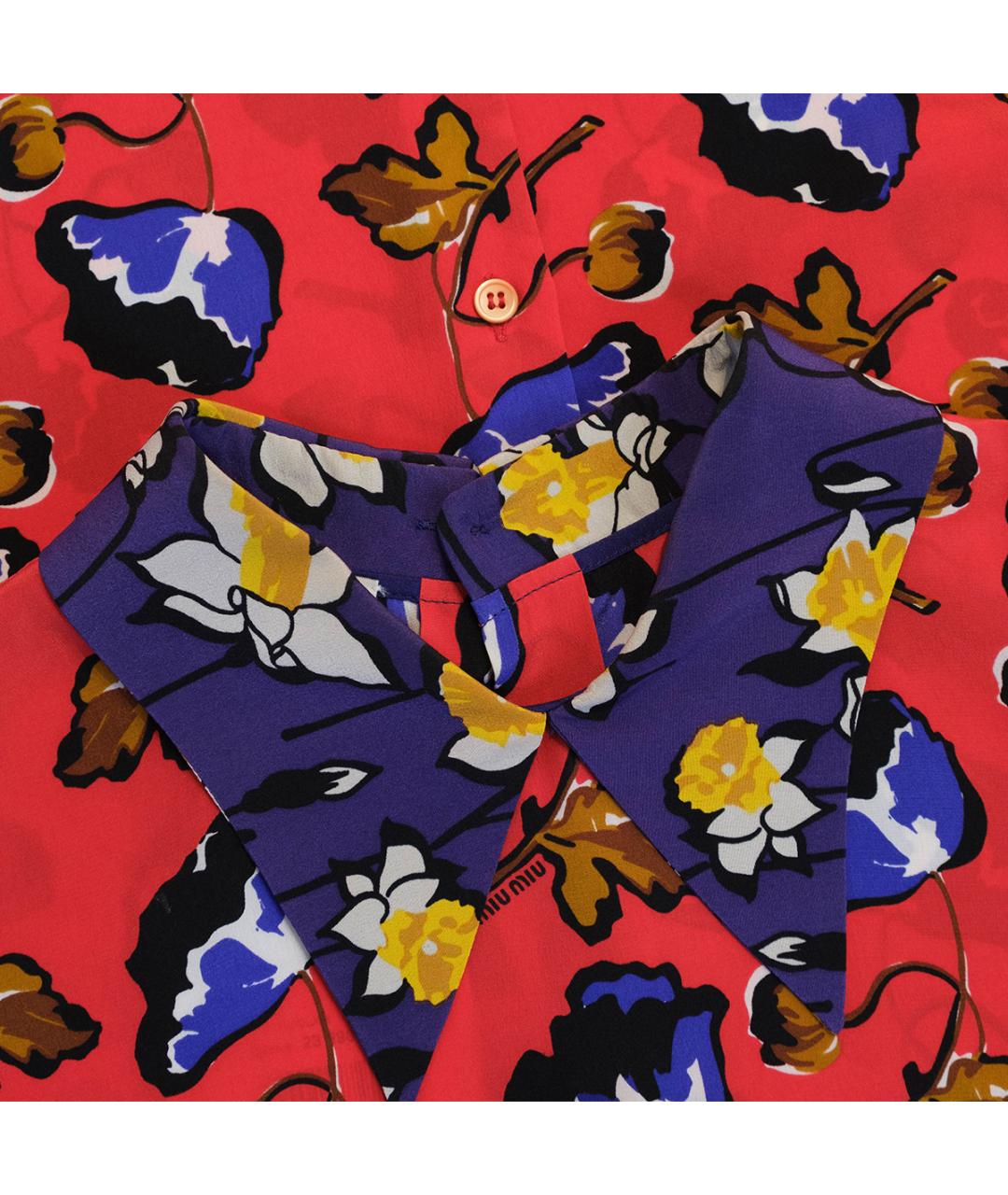 MIU MIU Красная шелковая блузы, фото 3