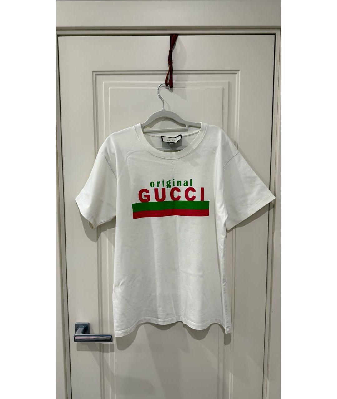 GUCCI Бежевая хлопковая футболка, фото 7