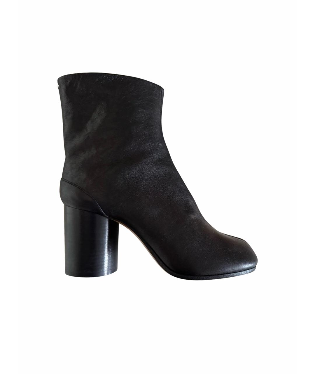 MAISON MARGIELA Черные кожаные ботильоны, фото 1