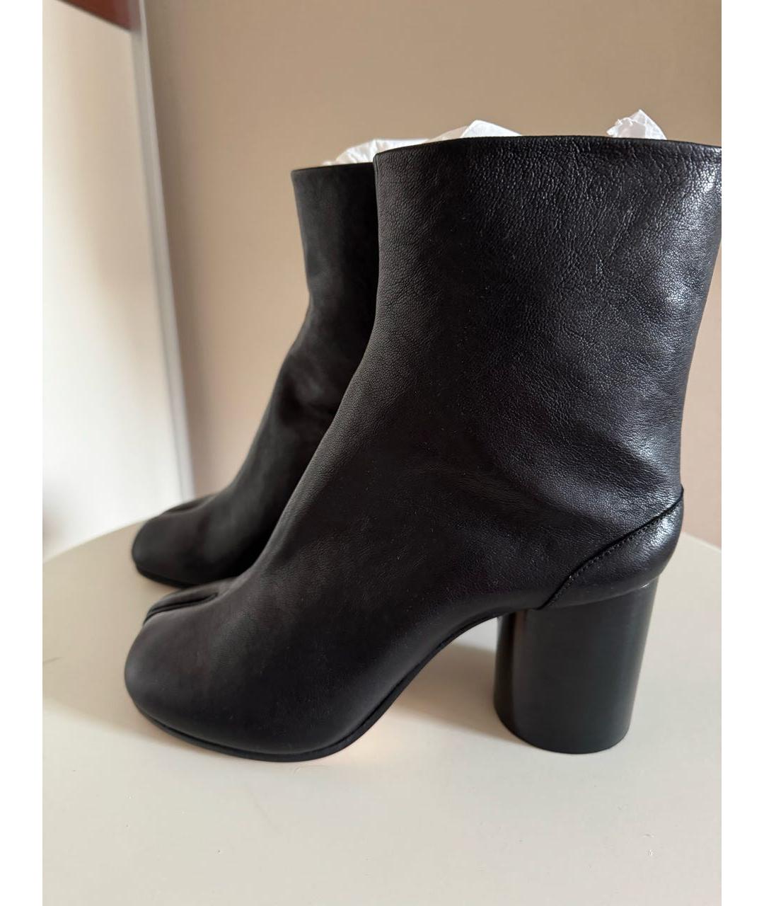 MAISON MARGIELA Черные кожаные ботильоны, фото 9
