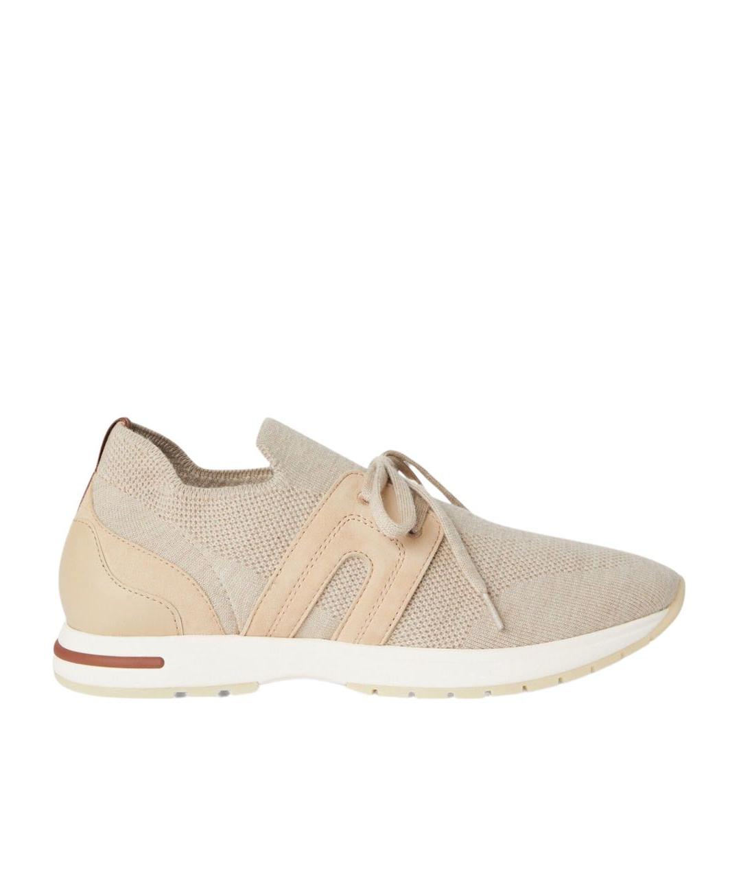 LORO PIANA Бежевые текстильные кроссовки, фото 1