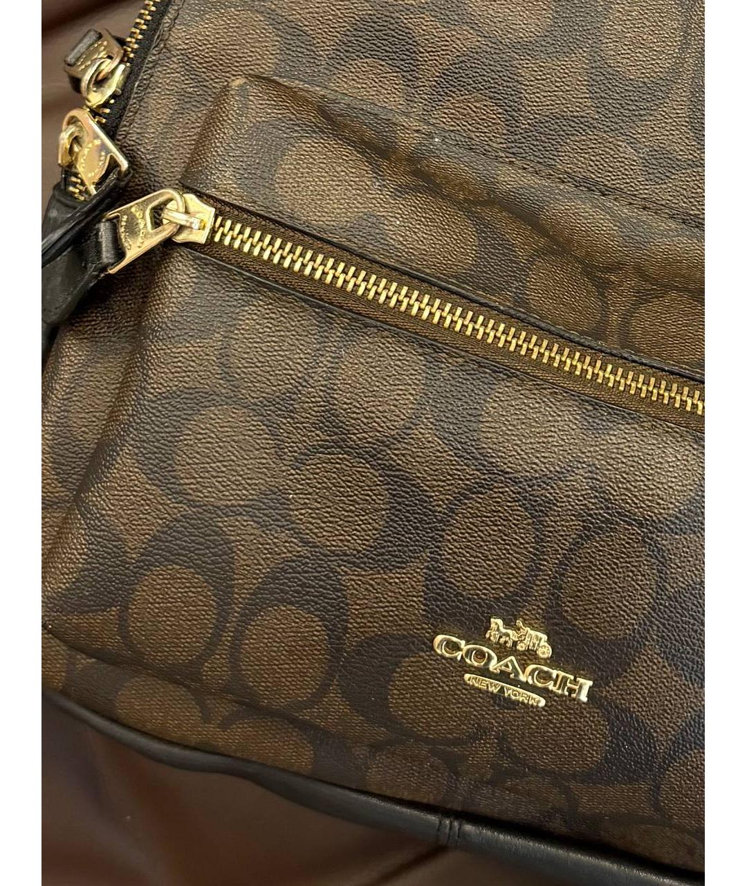 COACH Коричневый рюкзак из канвы, фото 3