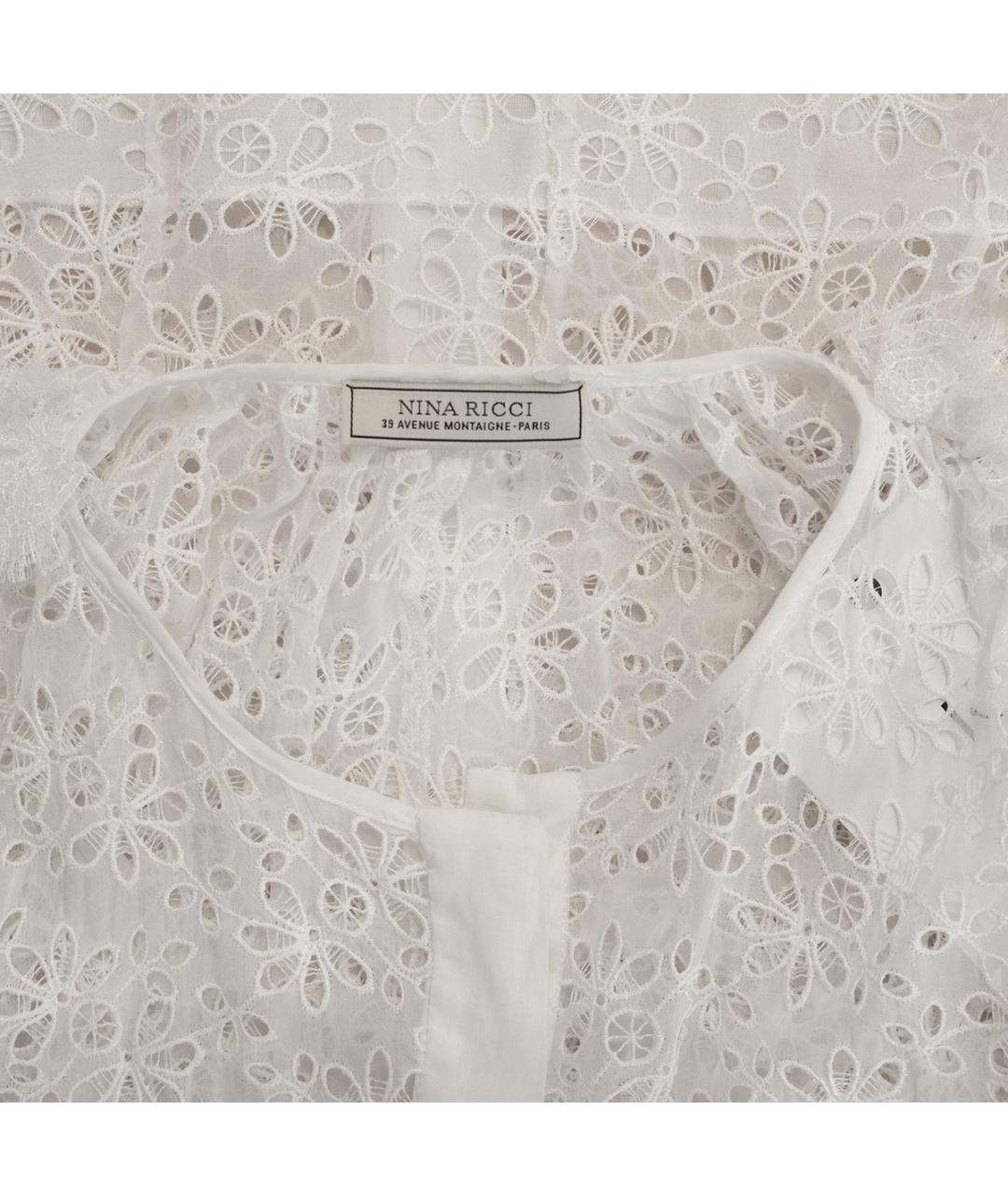 NINA RICCI Белая хлопковая блузы, фото 3