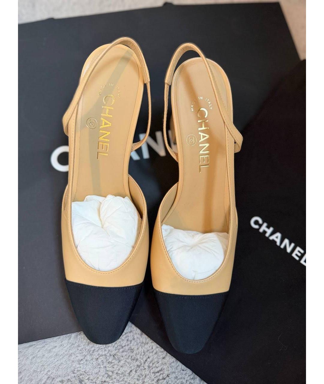 CHANEL Бежевые босоножки, фото 2