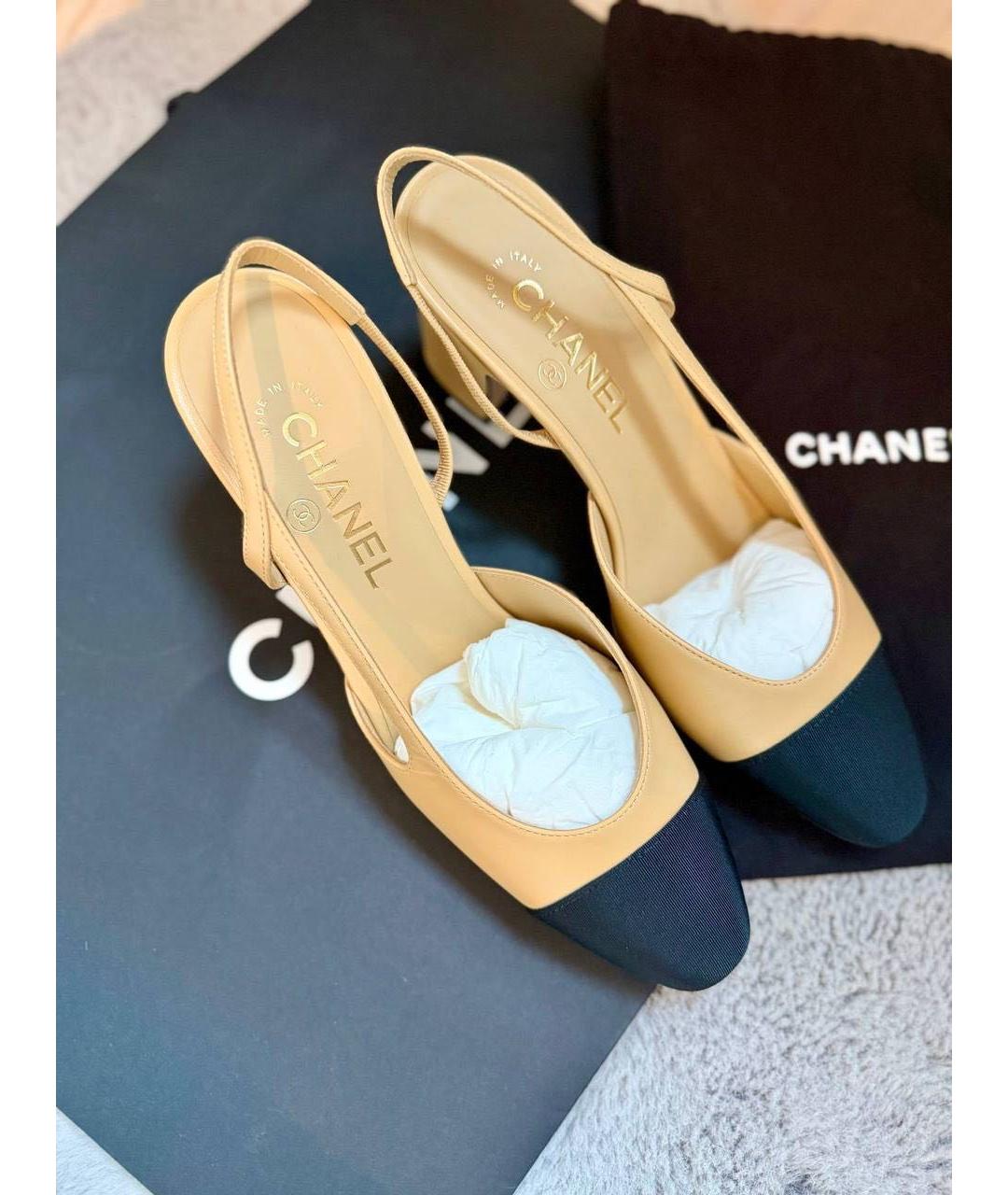 CHANEL Бежевые босоножки, фото 3