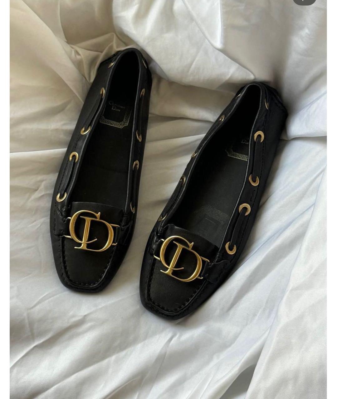 CHRISTIAN DIOR Черные кожаные лоферы, фото 2