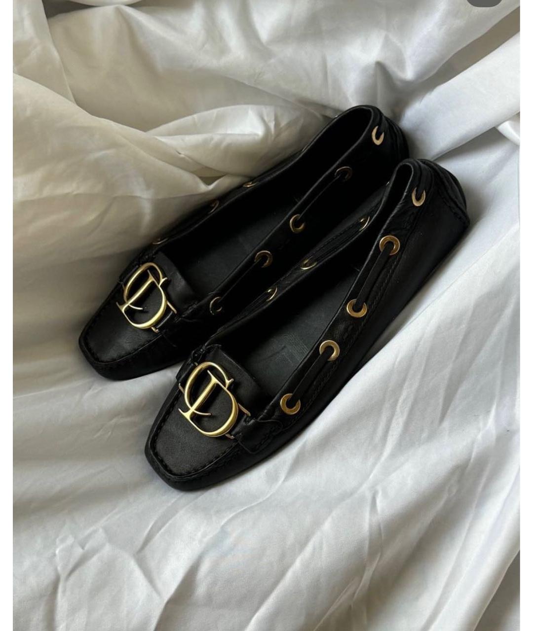 CHRISTIAN DIOR Черные кожаные лоферы, фото 9