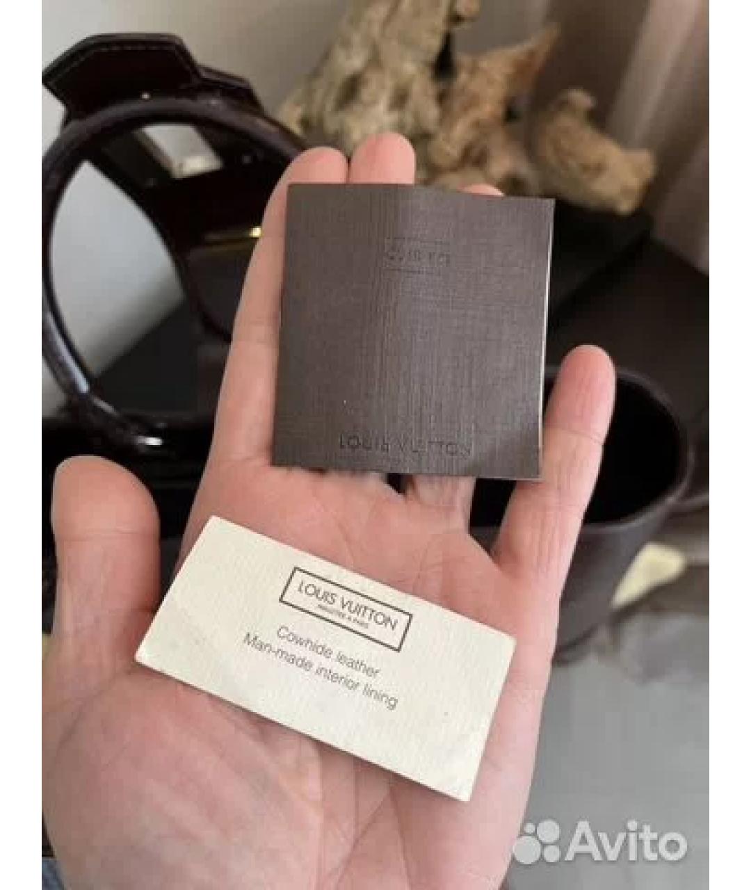 LOUIS VUITTON Бордовая кожаная сумка с короткими ручками, фото 4