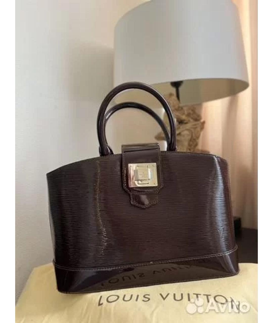 LOUIS VUITTON Бордовая кожаная сумка с короткими ручками, фото 10