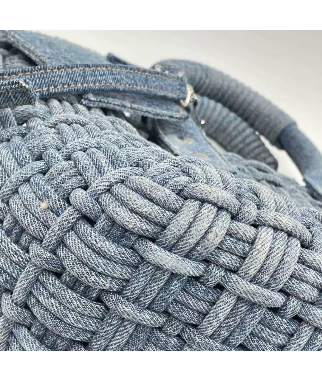 BALENCIAGA Синяя тканевая сумка тоут, фото 3