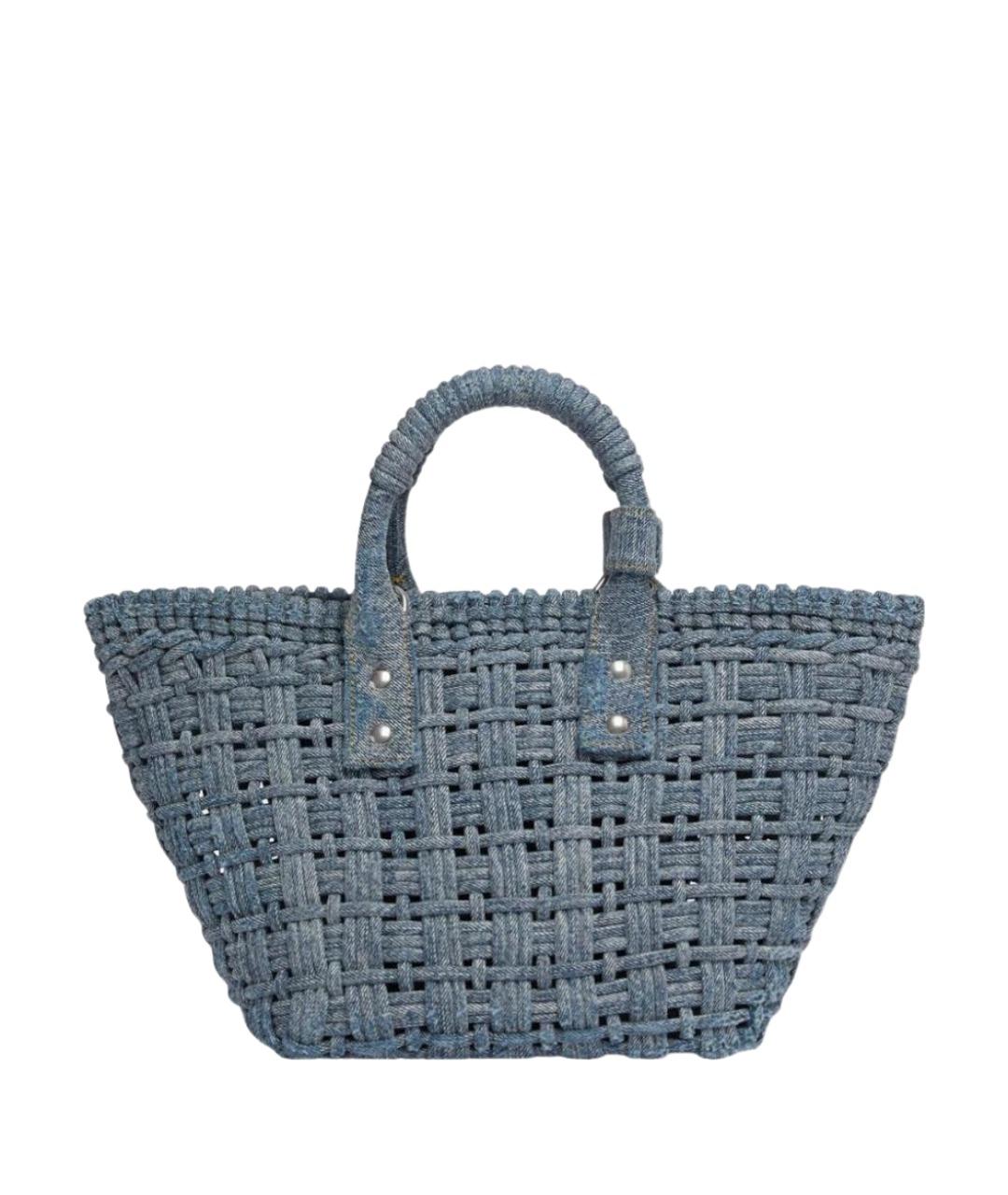 BALENCIAGA Синяя тканевая сумка тоут, фото 1