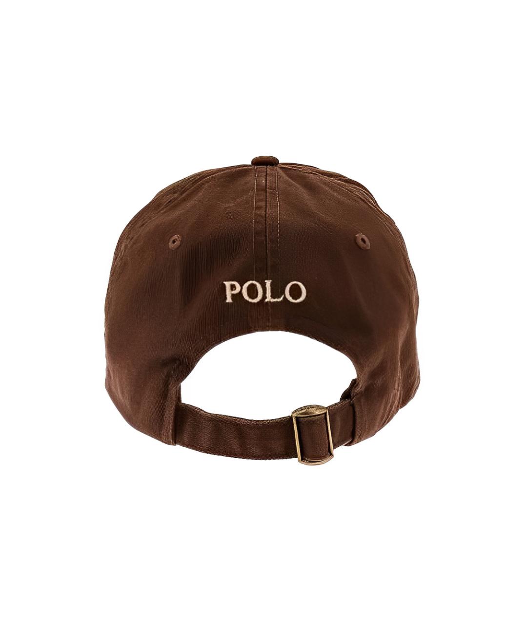 POLO RALPH LAUREN Коричневая хлопковая кепка/бейсболка, фото 3
