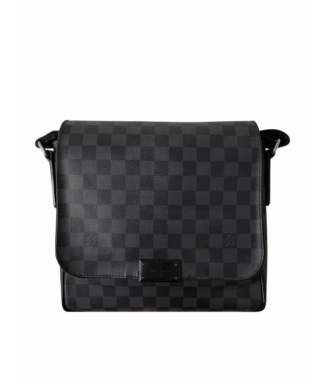 LOUIS VUITTON Черная сумка на плечо из канвы, фото 1
