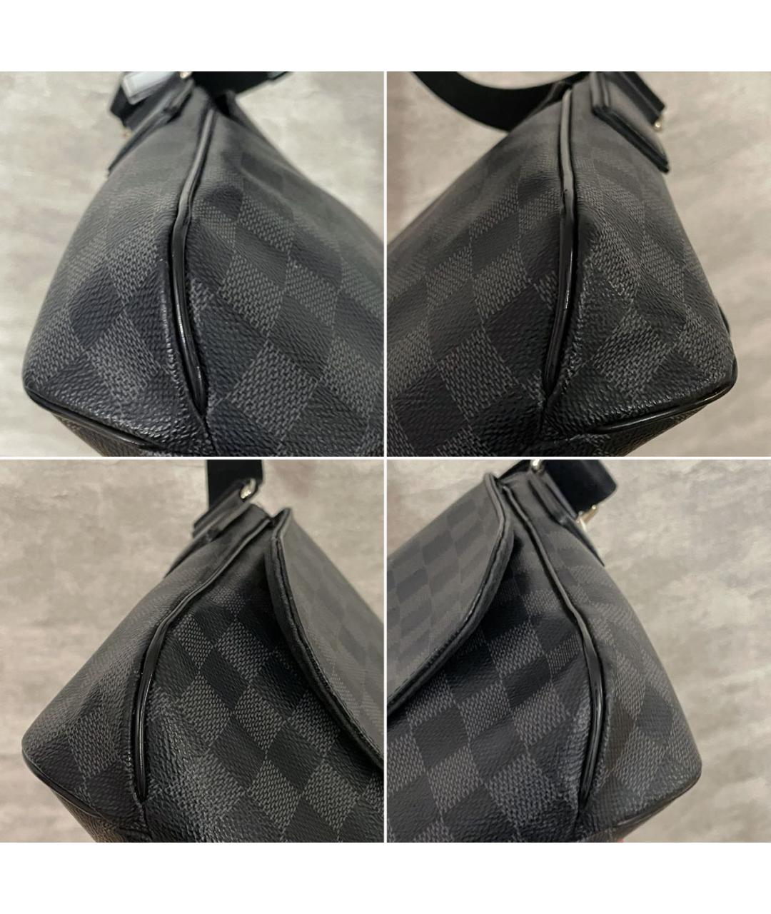 LOUIS VUITTON Черная сумка на плечо из канвы, фото 6