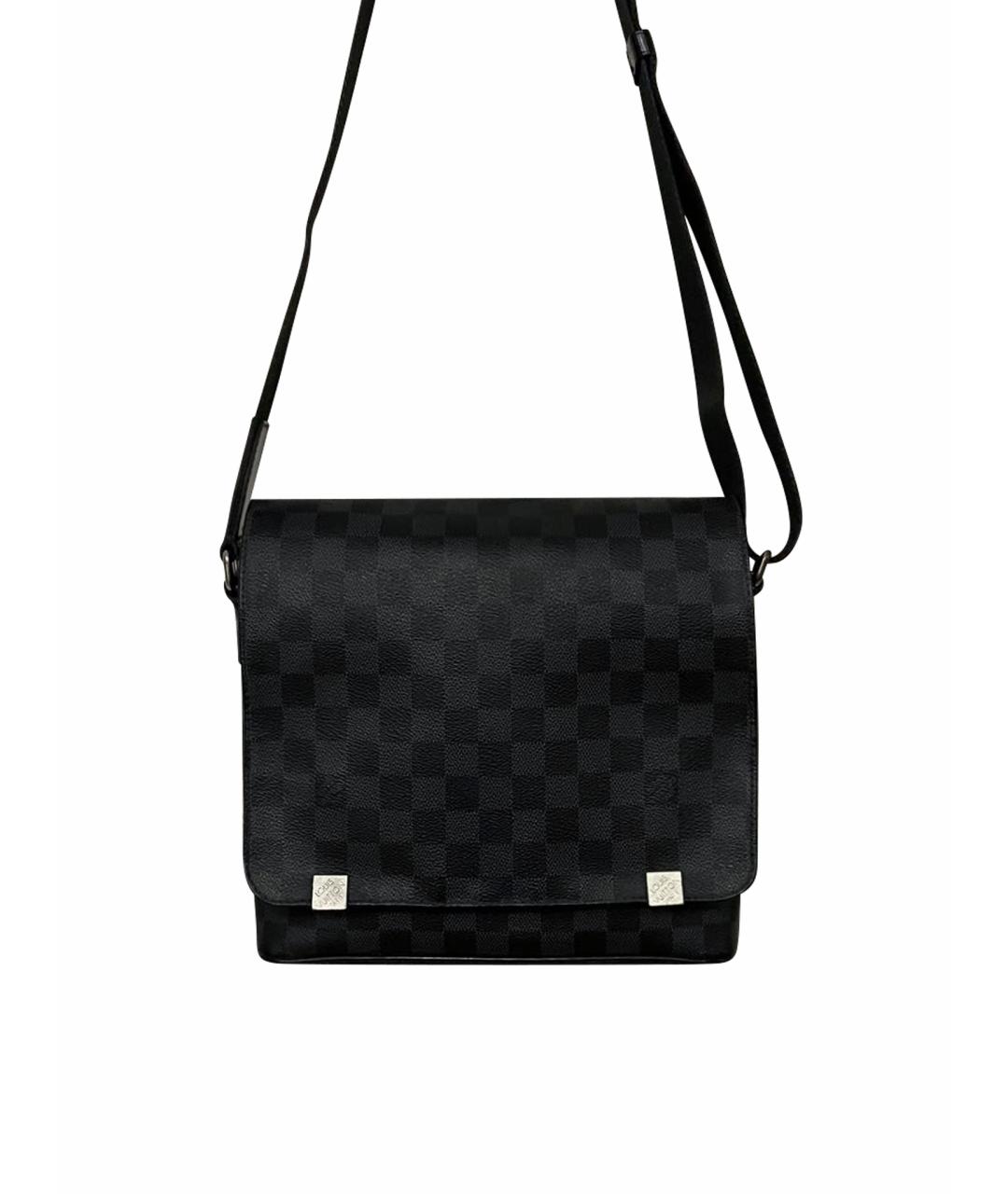 LOUIS VUITTON Черная сумка на плечо из канвы, фото 1