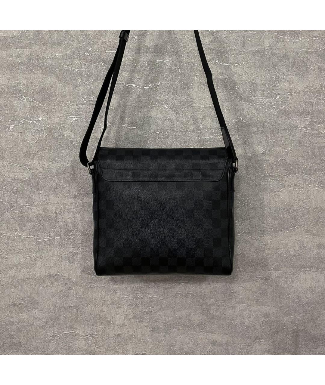 LOUIS VUITTON Черная сумка на плечо из канвы, фото 2
