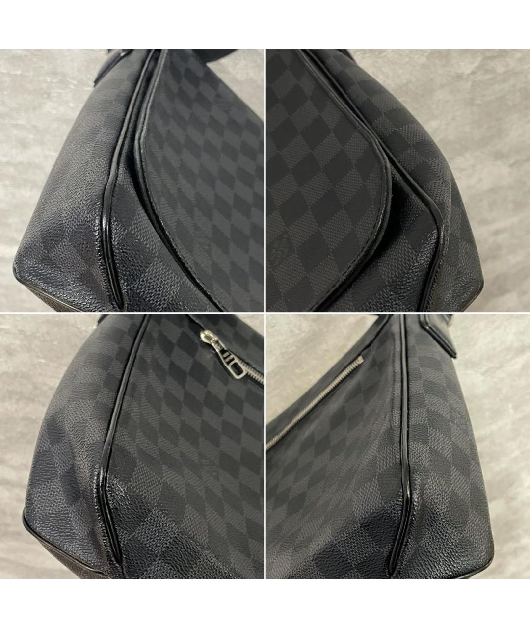 LOUIS VUITTON Черная сумка на плечо из канвы, фото 5