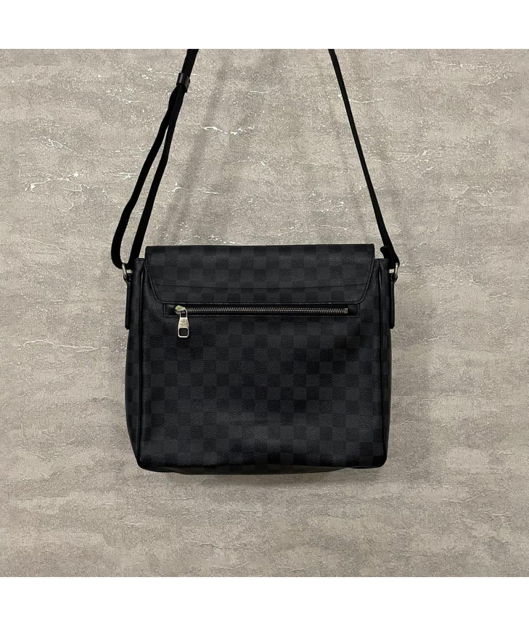 LOUIS VUITTON Черная сумка на плечо из канвы, фото 3
