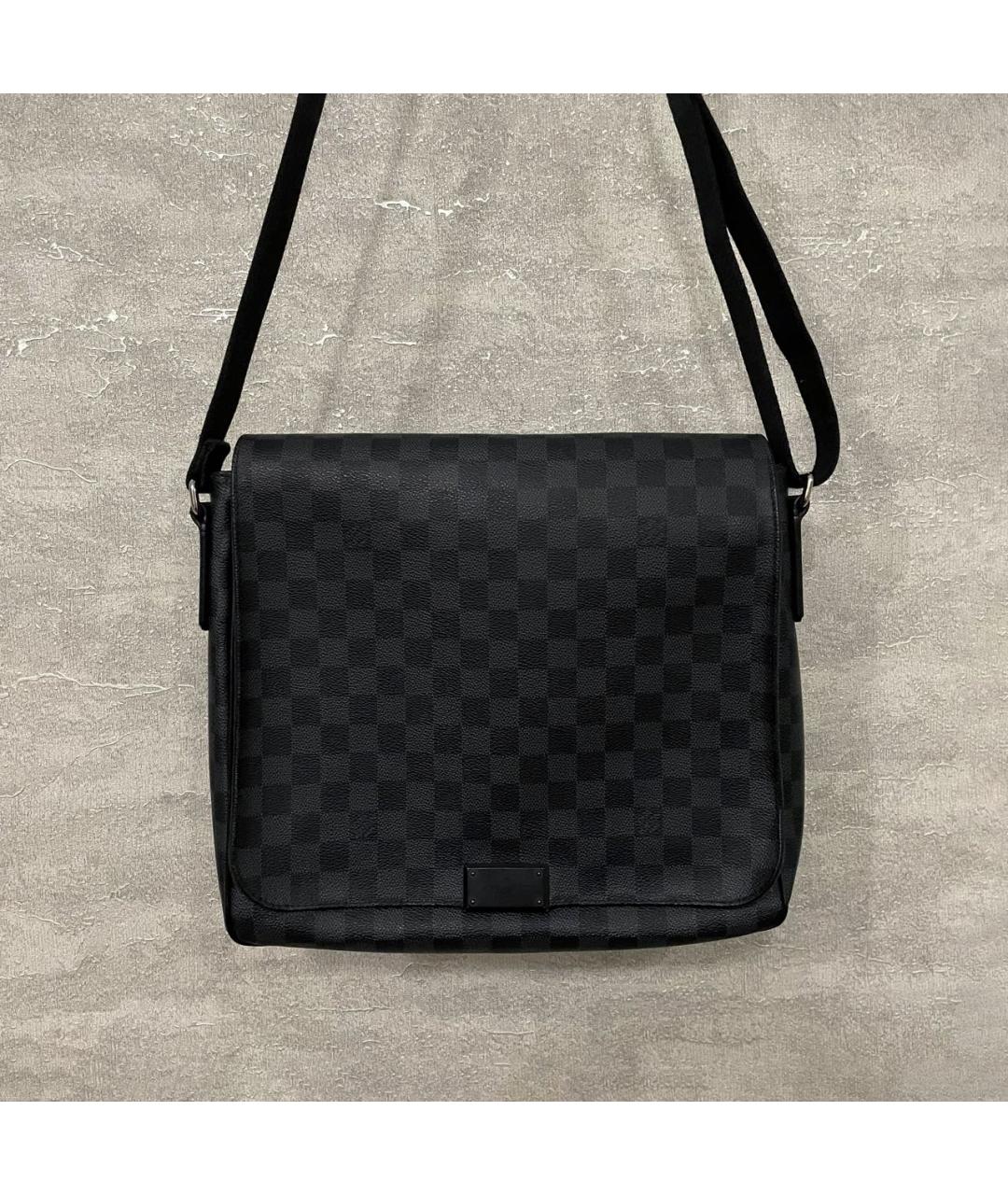 LOUIS VUITTON Черная сумка на плечо из канвы, фото 9